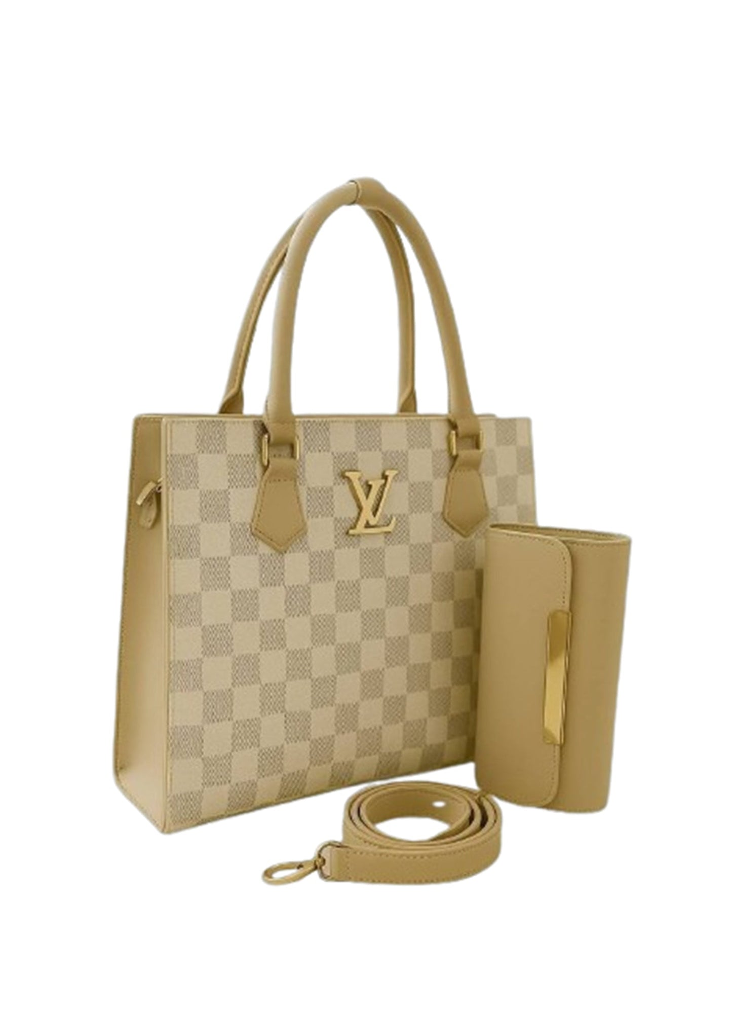 Checkered Handbag & Clutch