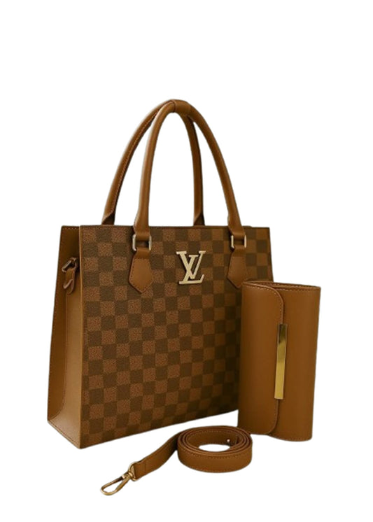 Checkered Handbag & Clutch