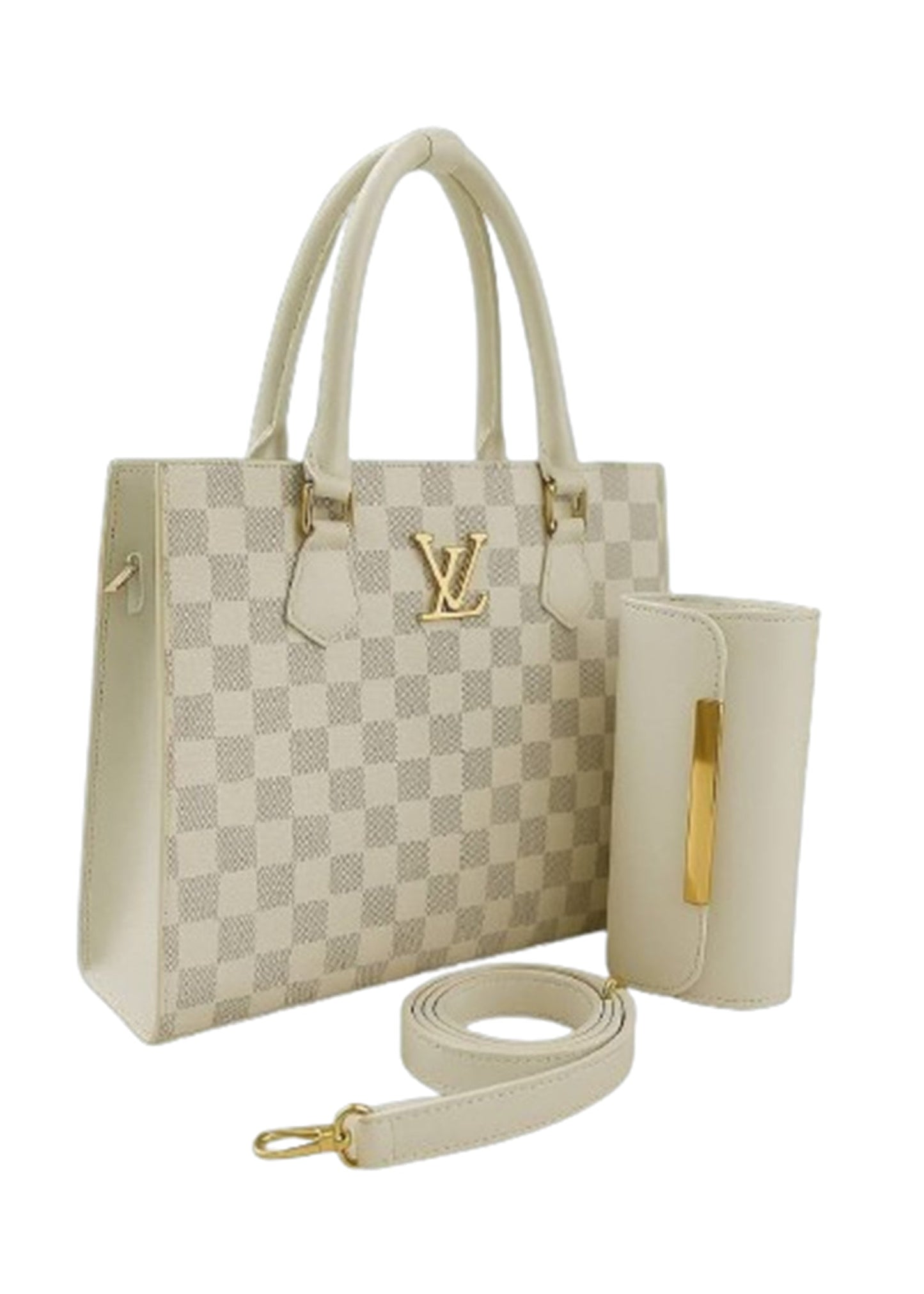 Checkered Handbag & Clutch