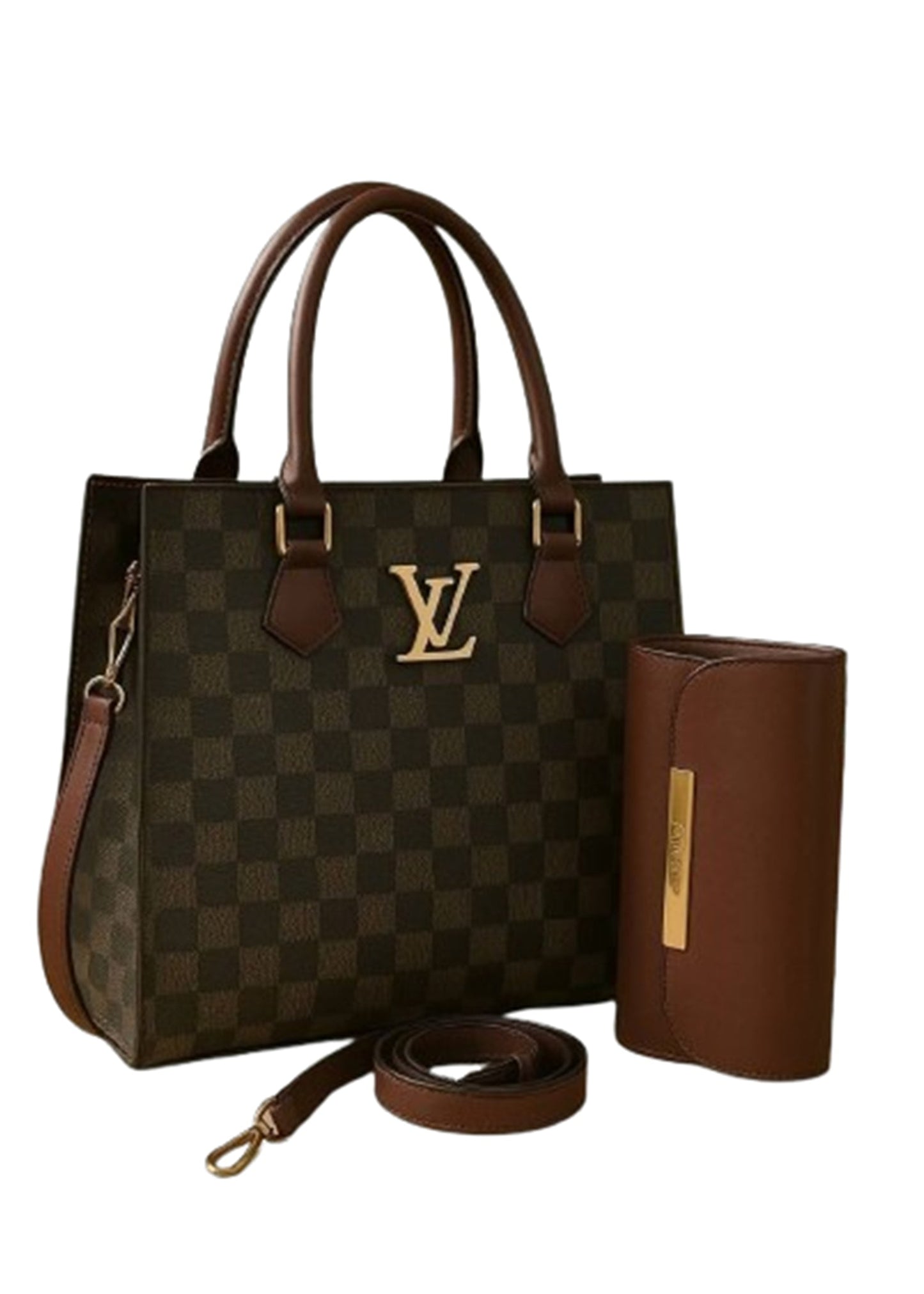 Checkered Handbag & Clutch