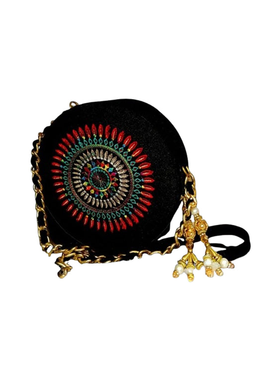 Ethnic Embroidered Circle Bag